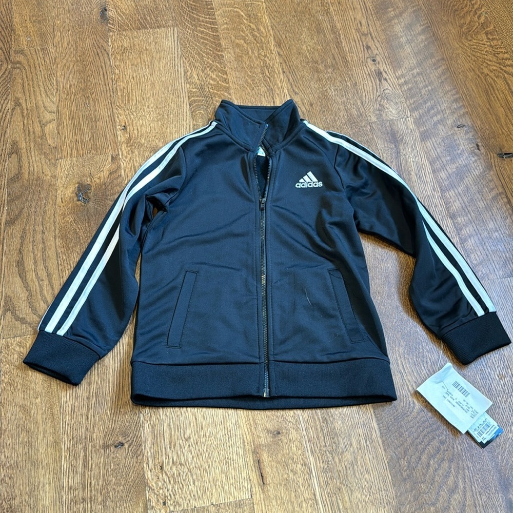 NWT Adidas Boys Sweatshirt Black and White Size 6